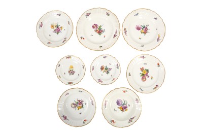 Lot 237 - A SET OF EIGHT 'SAXON FLOWERS' PATTERN ROYAL COPENHAGEN DISHES