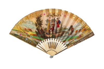 Lot 253 - A CHINESE PRINTED FOLDING FAN