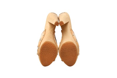 Lot 28 - Burberry Beige Novacheck Heeled Clog Mule - Size 37