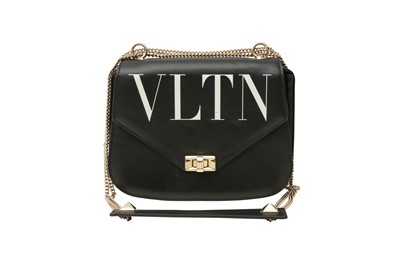 Lot 438 - Valentino Black VLTN Saddle Flap Bag