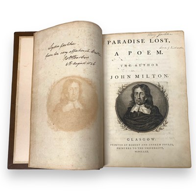 Lot 222 - Milton. Paradise Lost, A Poem. Glasgow 1770