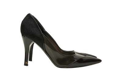 Lot 273 - Louis Vuitton Black Vinyl Heeled Pump - Size 38