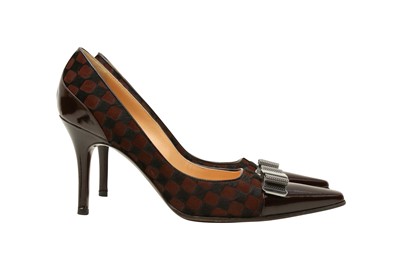Lot 280 - Louis Vuitton Damier Ebene Heeled Pump - Size 37.5