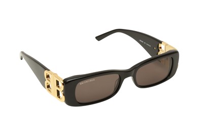 Lot 12 - Balenciaga Black Dynasty BB Rectangle Sunglasses
