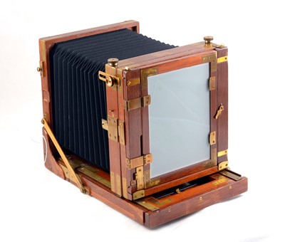 Lot 67 - Watson & Sons Brass and Mahogany Half Plate Field Camera.