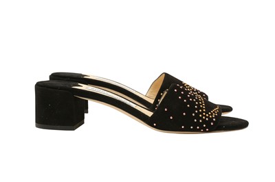 Lot 261 - Jimmy Choo Black Studded Stardust Heeled Mule - Size 37