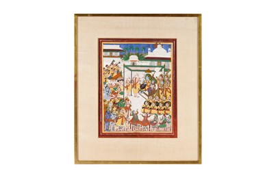 Lot 134 - LORD RAMA'S CORONATION SCENE IN AYODHYA
