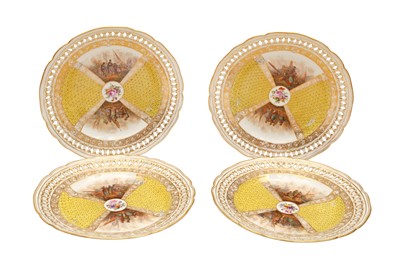 Lot 220 - A SET OF FOUR DRESDEN PORCELAIN PLATES