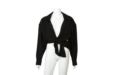 Lot 257 - Jacquemus Black La Riviera Knot Shirt - Size 36