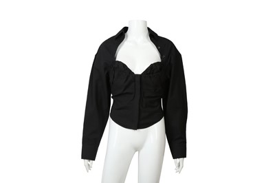 Lot 259 - Jacquemus Black L'Amour Tovallo Ruched Bustier Shirt - Size 36