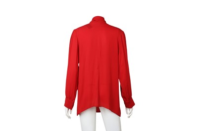 Lot 33 - Gucci Red Silk Pussy Bow Blouse - Size 46