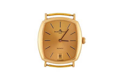 Lot 34 - A GENTS 18K GOLD BAUME & MERCIER