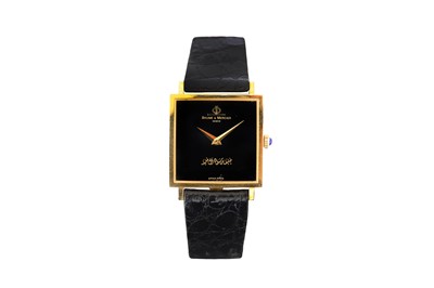 Lot 36 - A GENTS 18K GOLD BAUME & MERCIER DRESS WATCH - BAHRAINI INTEREST