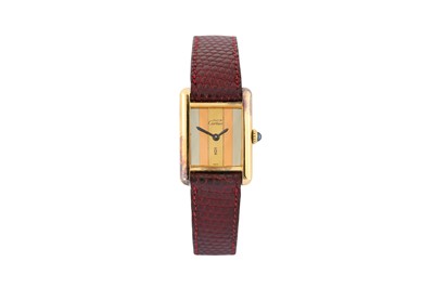 Lot 65 - CARTIER. MUST DE CARTIER TANK TRINITY WRISTWATCH