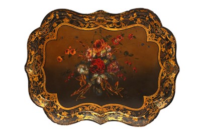 Lot 405 - A PAPIER MACHE TRAY