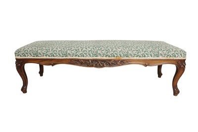 Lot 94 - A REGENCY STYLE UPHOLSTERED LONG STOOL