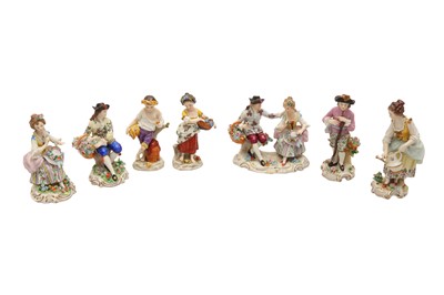 Lot 204 - COLLECTION OF SEVEN GERMAN SITZENDORF PORCELAIN FIGURES