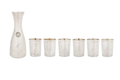 Lot 199 - A mid-20th century Italian silver beaker and carafe set, Florence 1972/73 by Guscelli and Passeri Di Brandimarte (est. 28th July 1955)