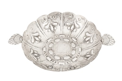Lot 494 - A William and Mary sterling silver saucer, London 1689 by John Sutton (free 19th Feb 1668)