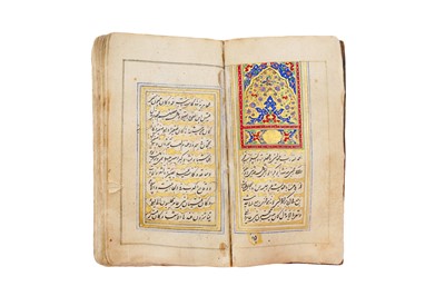 Lot 358 - A QAJAR MINIATURE LITERARY MANUSCRIPT
