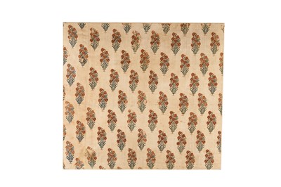 Lot 253 - A FLORAL KALAMKARI PANEL WITH IRIS FLOWERS