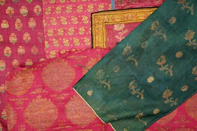 Lot 306 - SIX PERSIAN SILK COVERS AND FRAGMENTS