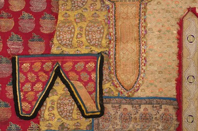 Lot 302 - SEVEN SILK WEAVINGS AND EMBROIDERIES