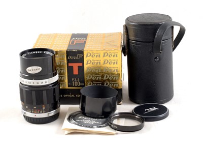 Lot 366 - Olympus Pen F 100mm f3.5 E Zuiko Lens.