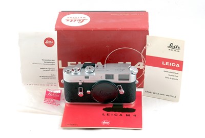 Lot 318 - Chrome Leica M4 Body in Maker's Original Box.