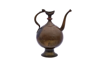 Lot 188 - A PLAIN MUGHAL INDIAN BRONZE AFTABA (EWER)