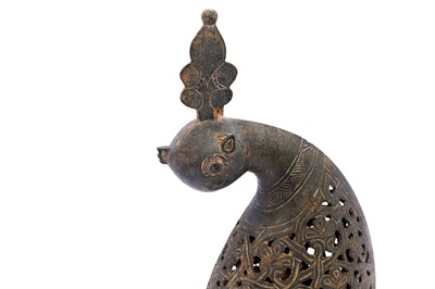 Lot 346 - AN OPENWORK BRONZE ZOOMORPHIC INCENSE BURNER HEAD