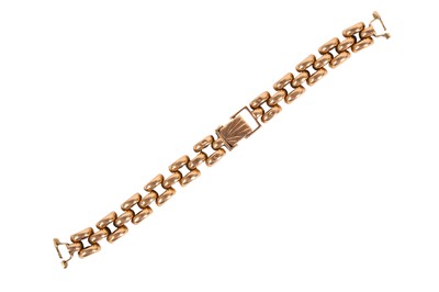 Lot 81 - AN ARTICULATED WATCH BRACELET