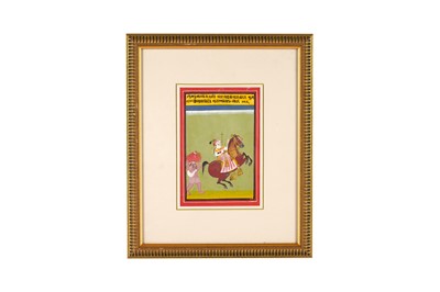 Lot 206 - AN EQUESTRIAN PORTRAIT WITH A FOOT ATTENDANT