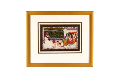 Lot 136 - AN ENTHRONEMENT SCENE OF LORD RAMA (RAMA DURBAR)