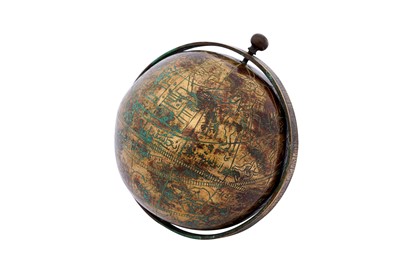 Lot 243 - A SMALL ENGRAVED GILT COPPER ISLAMIC CELESTIAL GLOBE