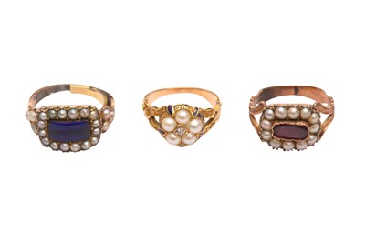 Lot 15 - THREE SEED PEARL RINGS