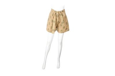 Lot 107 - Chloe Beige Monogram Paperbag Shorts - Size 38