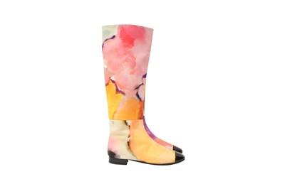 Lot 82 - Chanel Multi Print Long Boot - Size 36