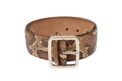 Lot 210 - λ Gucci Natural Python Logo Belt - Size 70