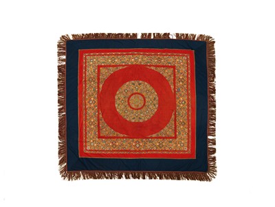 Lot 80 - A LARGE AND IMPRESSIVE PATEH KURSI COVER (RU-KORSI)