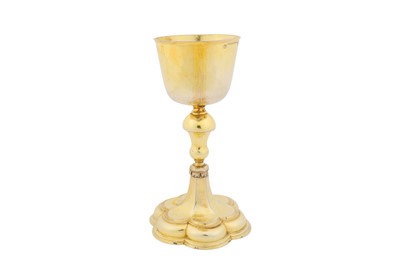 Lot 224 - An early 18th century German silver gilt traveling chalice, Nuremberg circa 1720 by Nicolaus Hieronymus Höfler (B. 1660, miester 1681, d. 1738)