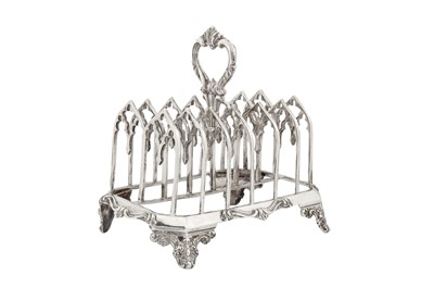 Lot 349 - A Victorian sterling silver seven bar toast rack, London 1846 by John Evans