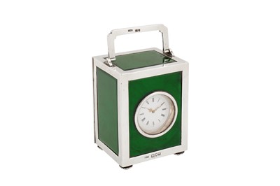 Lot 45 - A Victorian sterling silver and glass timepiece or carriage clock, London 1897 by Henry Stuart Brown