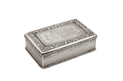 Lot 72 - A Victorian sterling silver snuff box, London 1846 by Edward Edwards II