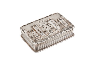 Lot 76 - An early Victorian sterling silver ‘castle top’ vinaigrette, Birmingham 1837 by Nathaniel Mills