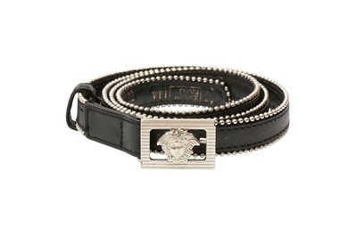 Lot 507 - Gianni Versace Black Skinny Belt - Size 80