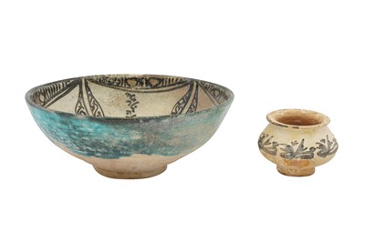 Lot 16 - TWO BLACK-PAINTED MEDIEVAL IRANIAN POTTERY VESSELS