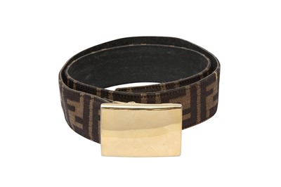 Lot 175 - Fendi Brown Zucca Monogram Belt - Size 42