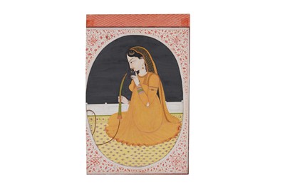 Lot 158 - A LADY SMOKING A HUQQA ON A TERRACE