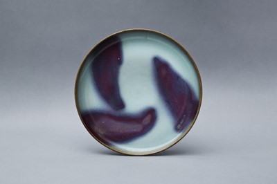 Lot 172 - A CHINESE 'JUN' PURPLE-SPLASHED SHALLOW DISH